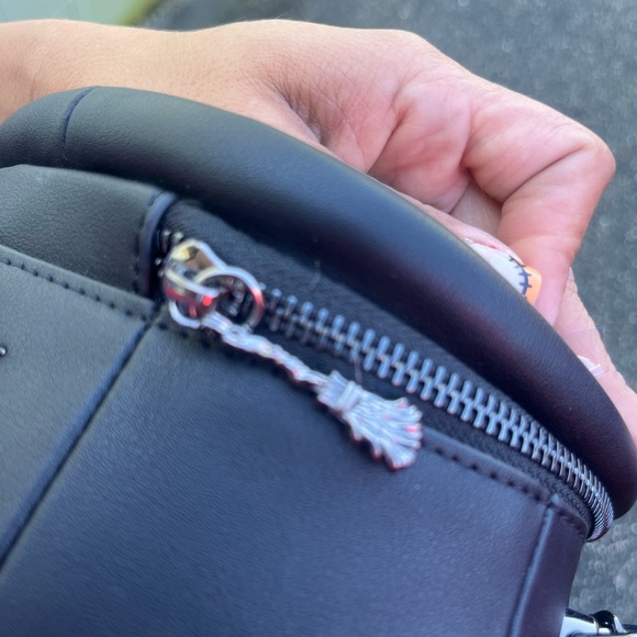 Betsey Johnson Black Crossbody Bag with Green Glitter and Orange Flames - Picture 13 of 14